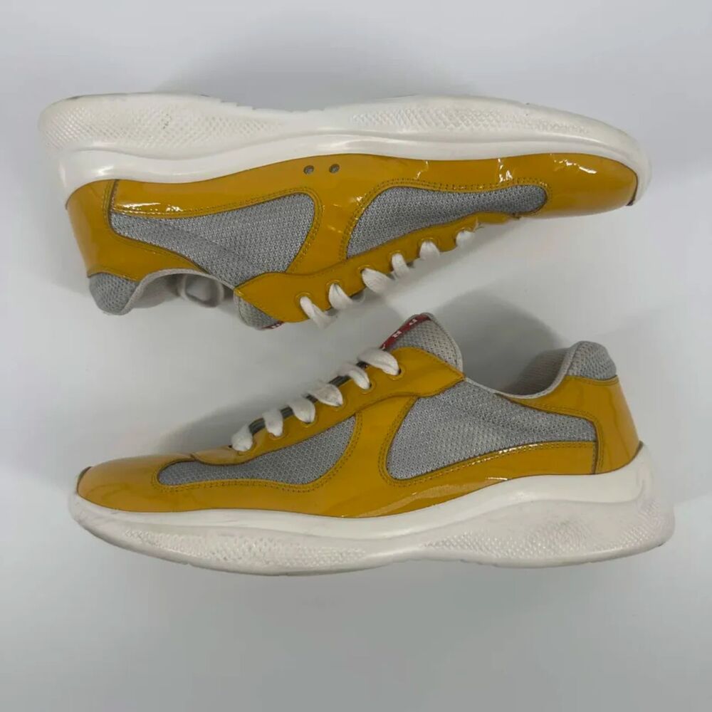 Prada America's Cup Yellow Patent Leather Sneakers Prada Size 9 / US 10M - Picture 2 of 8